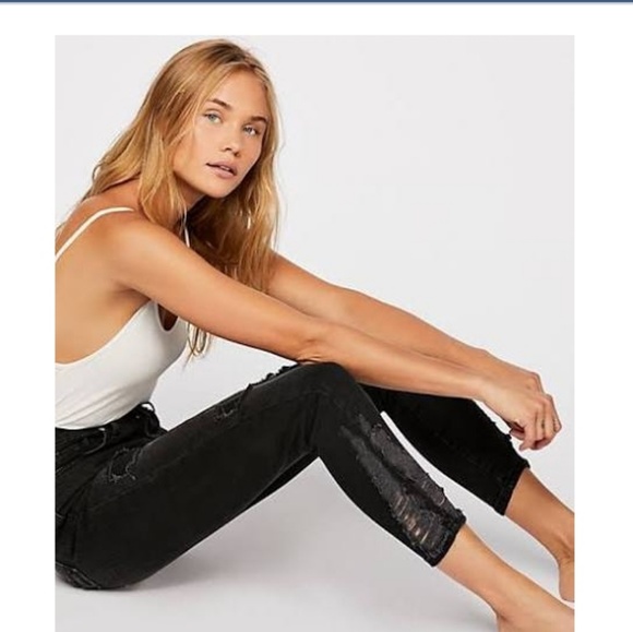 FREE PEOPLE Destroyed Denim - Picture 2 of 7